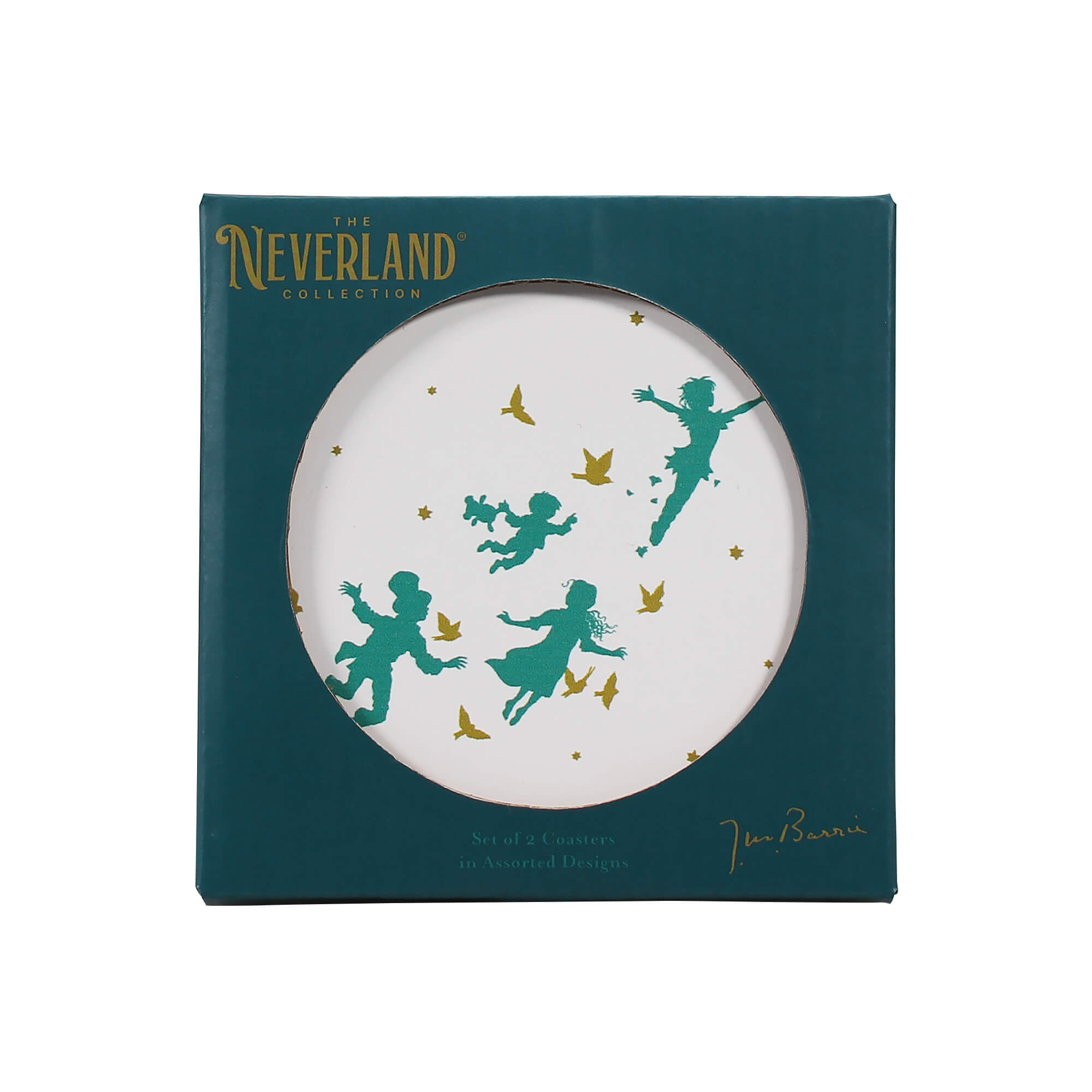 Two Peter Pan and Wendy inspired coasters in box