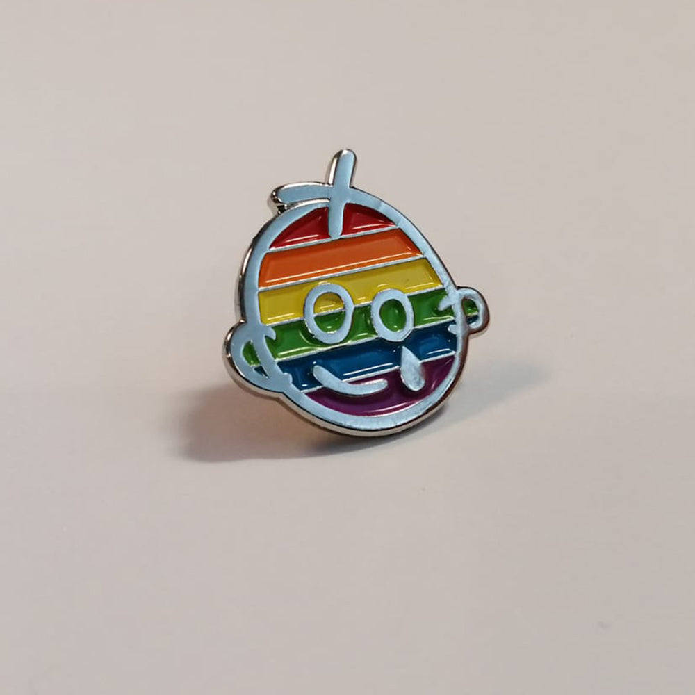 Rainbow logo_shaped_pin_badge