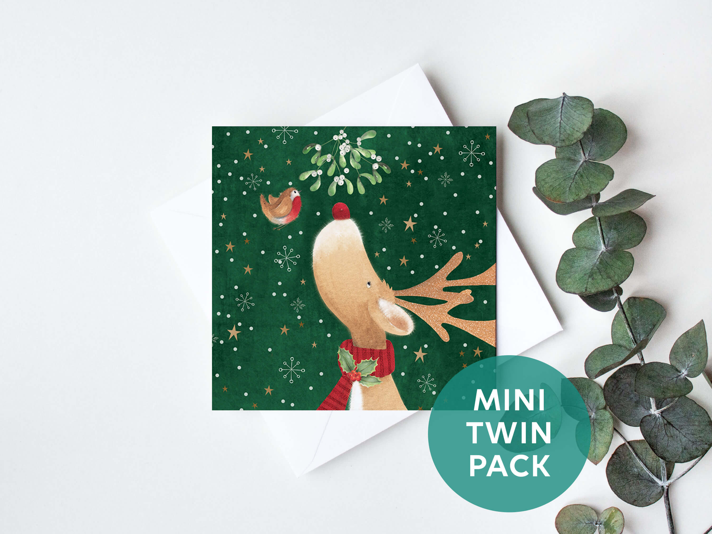 cute_charity_christmas_card_mini_twin_pack_with_polar_bear_and_reindeer_scene