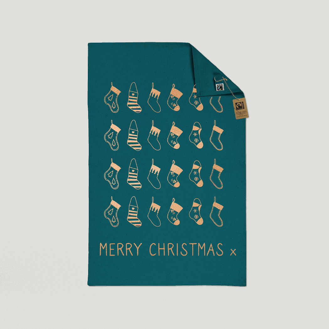 Christmas Stocking Tea Towel (set of two)
